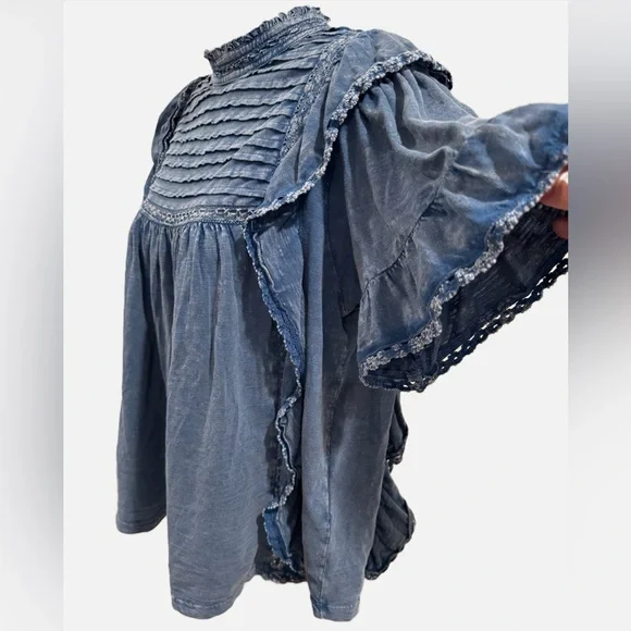 Free People | Le Femme Ruffled Crochet Top - 100%  Cotton - Romantic - Feminine - Picture 7 of 13